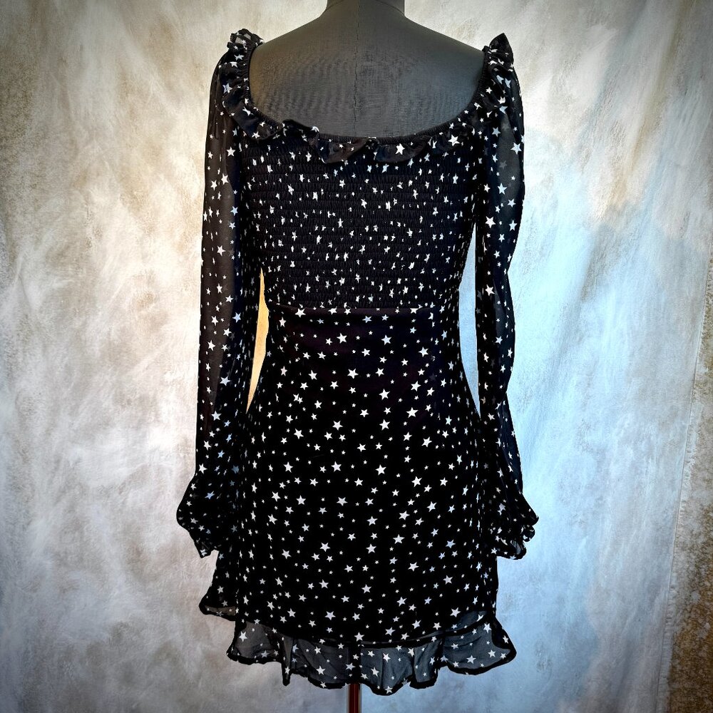 Altar'd State Long Sleeve Fit & Flare Ruffle Hem Star Dress - Picture 2 of 9